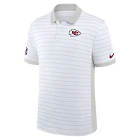 Men's Nike White Kansas City Chiefs Sideline Victory Stripe Dri-FIT Polo
