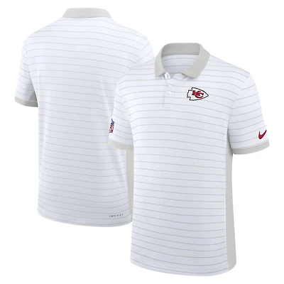 Men's Nike White Kansas City Chiefs Sideline Victory Stripe Dri-FIT Polo