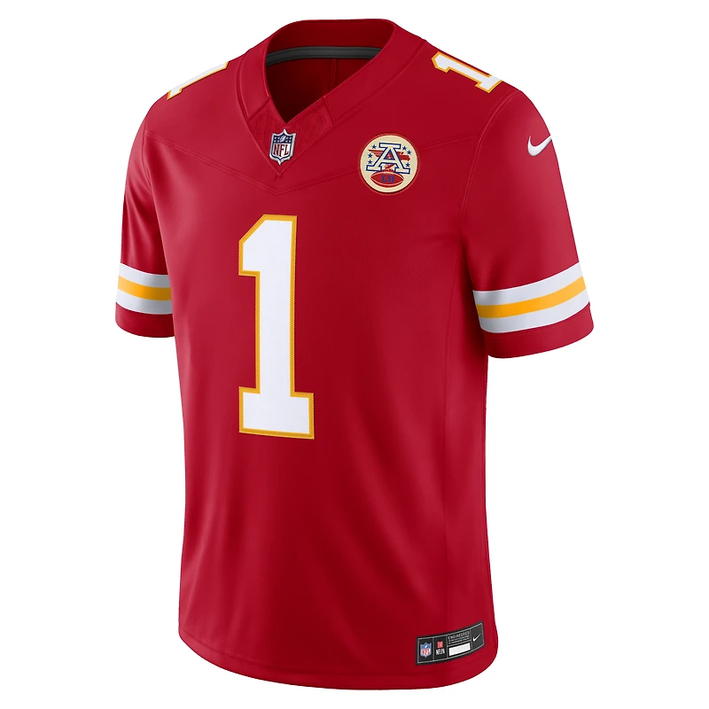 Men's Nike Xavier Worthy Red Kansas City Chiefs Vapor F.U.S.E. Stitched Limited Jersey