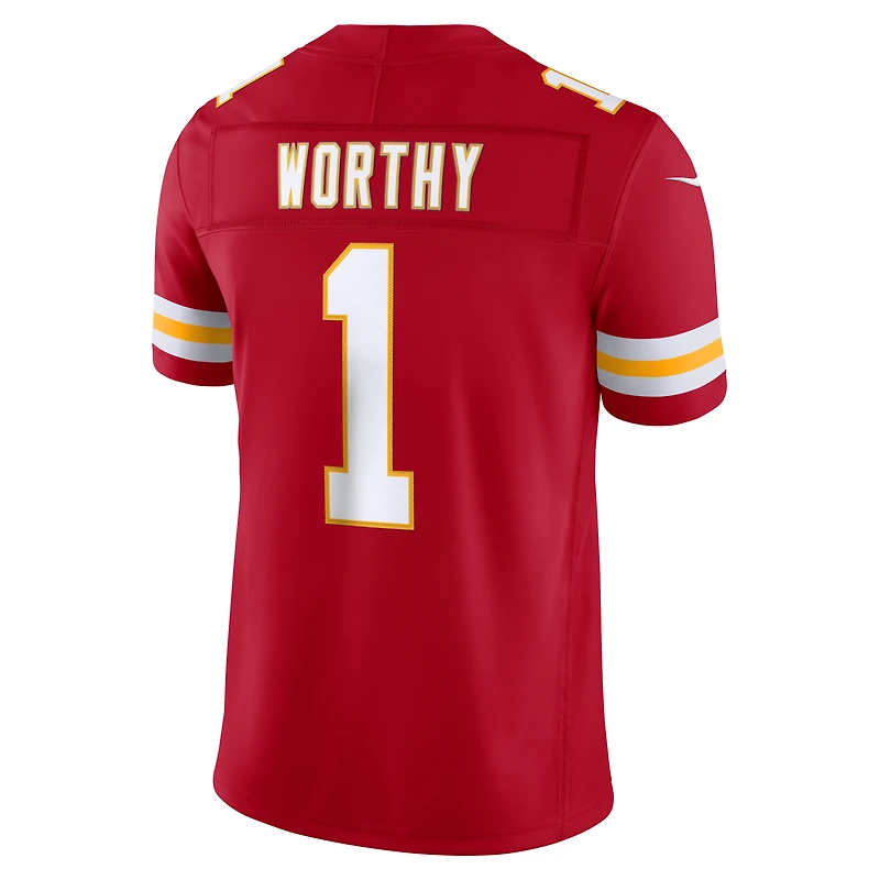 Men's Nike Xavier Worthy Red Kansas City Chiefs Vapor F.U.S.E. Stitched Limited Jersey