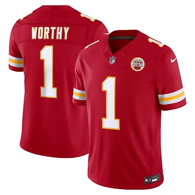 Maillot Nike Xavier Worthy rouge Kansas City Chiefs Vapor F.U.S.E. édition limitée cousue pour homme