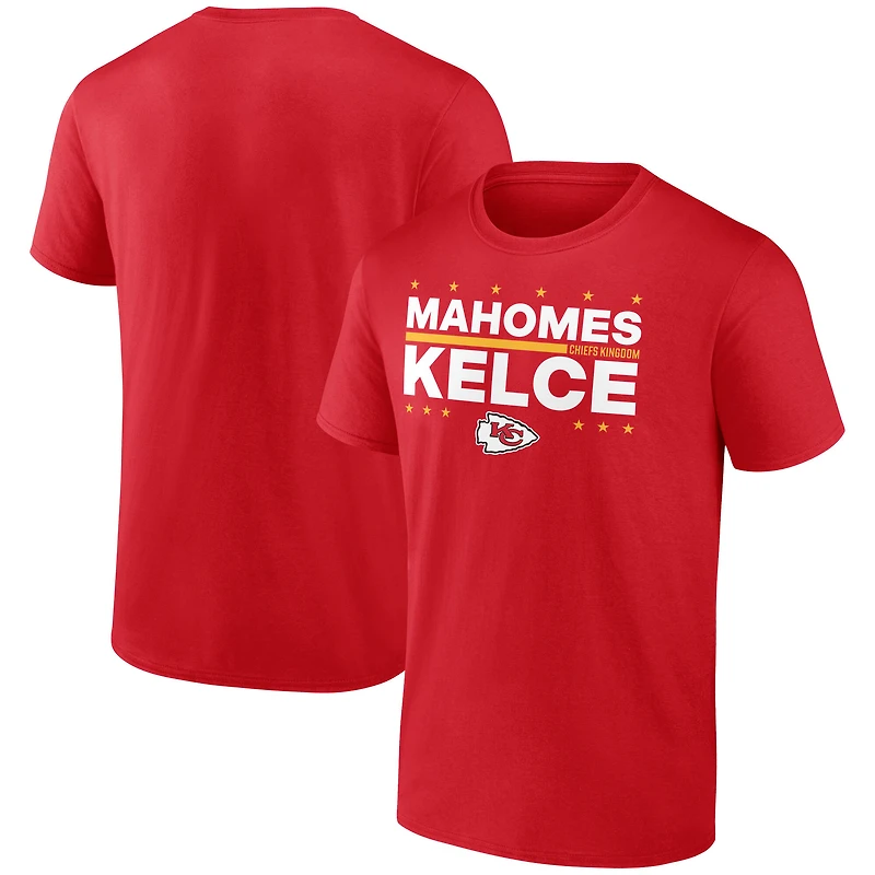 T-shirt rouge pour homme Patrick Mahomes et Travis Kelce, joueurs électoraux des Chiefs de Kansas City