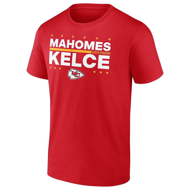 T-shirt rouge pour homme Patrick Mahomes et Travis Kelce, joueurs électoraux des Chiefs de Kansas City