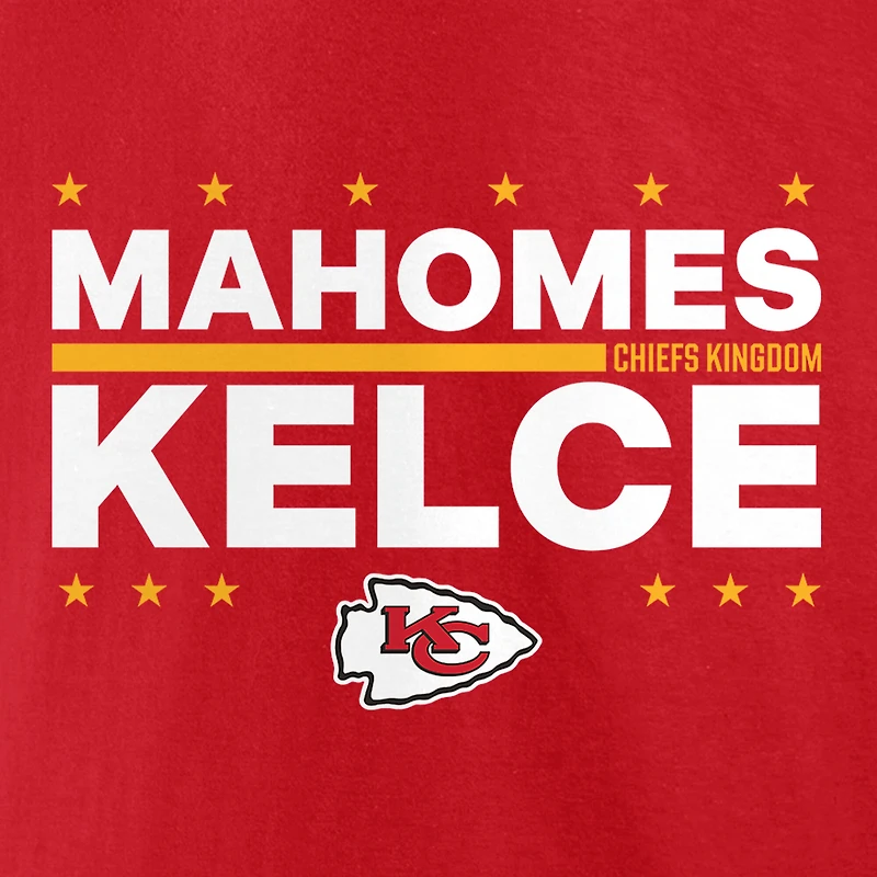 T-shirt rouge pour homme Patrick Mahomes et Travis Kelce, joueurs électoraux des Chiefs de Kansas City