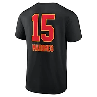 Men's Patrick Mahomes Black Kansas City Chiefs Team Wordmark Name & Number T-Shirt