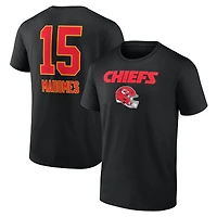 Men's Patrick Mahomes Black Kansas City Chiefs Team Wordmark Name & Number T-Shirt