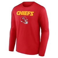 Men's Patrick Mahomes Red Kansas City Chiefs Team Wordmark Name & Number Long Sleeve T-Shirt