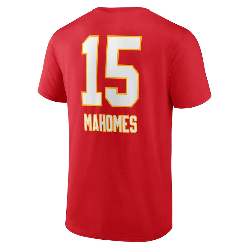 Men's Patrick Mahomes Red Kansas City Chiefs Team Wordmark Name & Number T-Shirt