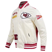 Men's Pro Standard Cream Kansas City Chiefs Sublimated Satin Full-Snap Jacket