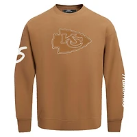 Men's Pro Standard Patrick Mahomes Brown Kansas City Chiefs Pullover Crewneck Sweatshirt