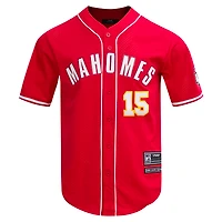 Men's Pro Standard Patrick Mahomes Red Kansas City Chiefs Mesh Button-Up Baseball Jersey