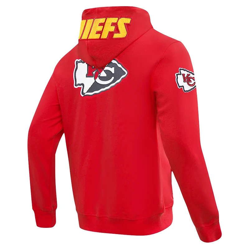 Men's Pro Standard Red Kansas City Chiefs Split Logo Double Knit Full-Zip Hoodie