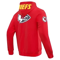 Men's Pro Standard  Red Kansas City Chiefs Split Logo Double Knit Full-Zip Hoodie