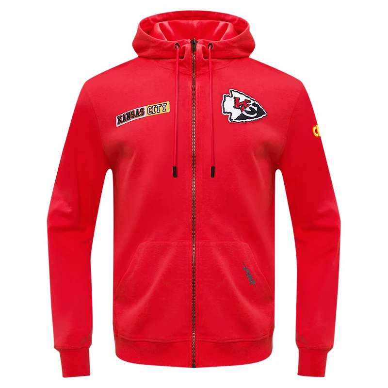 Men's Pro Standard Red Kansas City Chiefs Split Logo Double Knit Full-Zip Hoodie