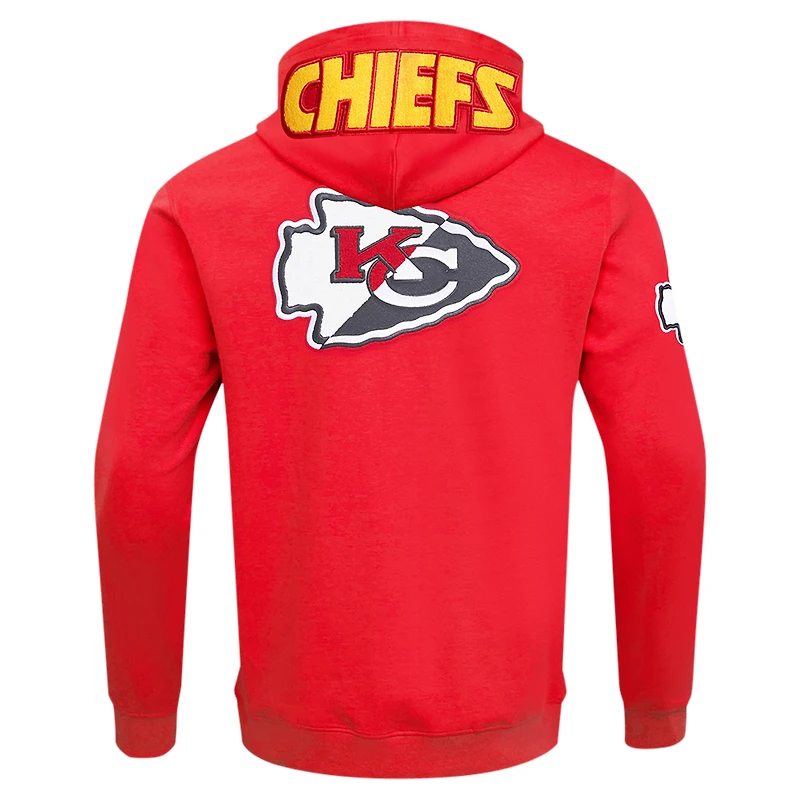 Men's Pro Standard Red Kansas City Chiefs Split Logo Double Knit Full-Zip Hoodie