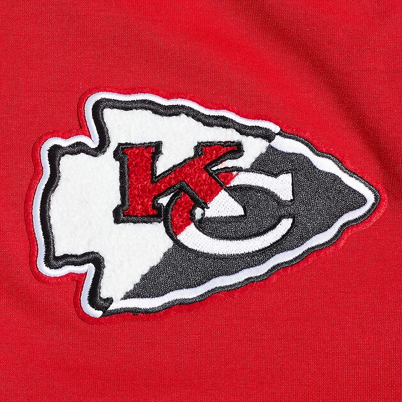 Men's Pro Standard Red Kansas City Chiefs Split Logo Double Knit Full-Zip Hoodie