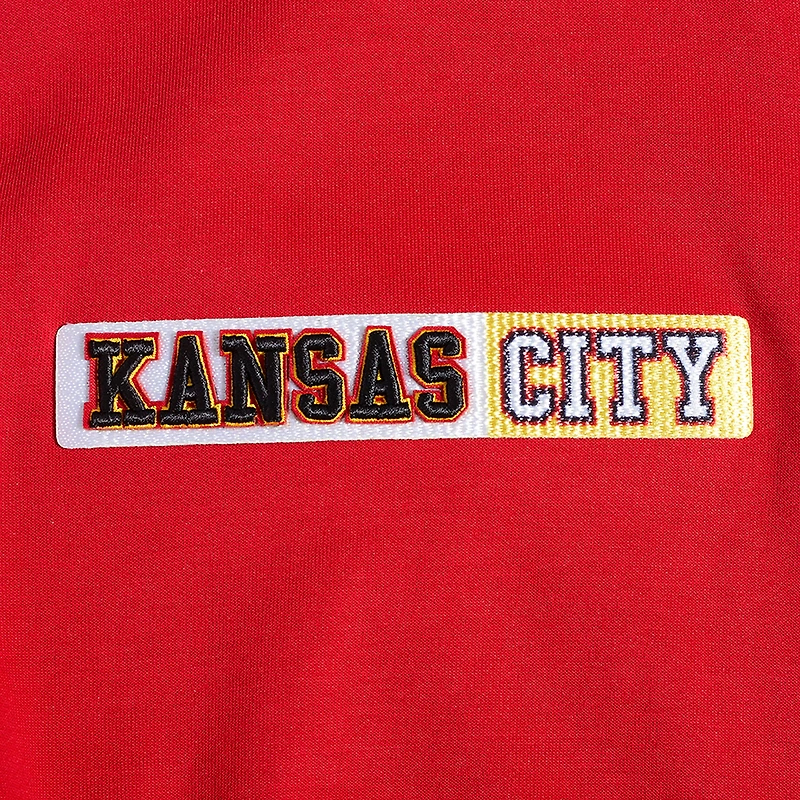 Men's Pro Standard Red Kansas City Chiefs Split Logo Double Knit Full-Zip Hoodie