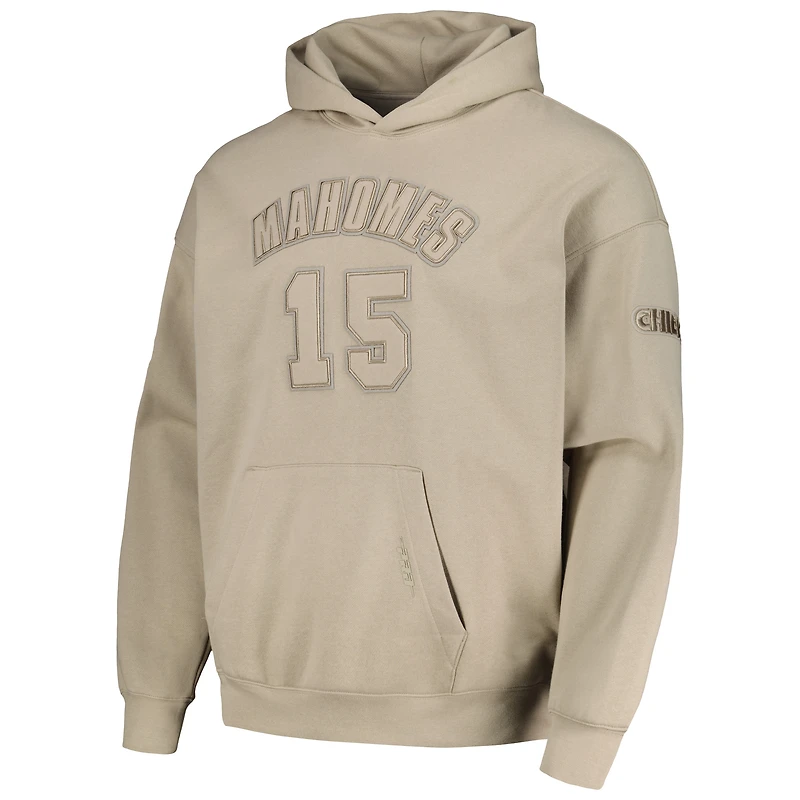 Sweat à capuche Pro Standard Tan pour homme avec nom et numéro de joueur des Kansas City Chiefs