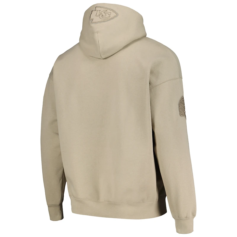 Sweat à capuche Pro Standard Tan pour homme avec nom et numéro de joueur des Kansas City Chiefs