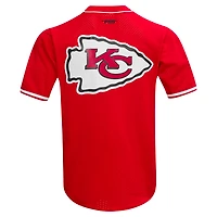 Maillot de baseball boutonné en maille rouge Pro Standard Travis Kelce des Kansas City Chiefs pour homme