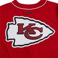 Men's Pro Standard Travis Kelce Red Kansas City Chiefs Mesh Button-Up Baseball Jersey
