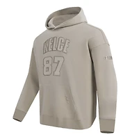 Sweat à capuche Pro Standard pour homme Travis Kelce Tan Kansas City Chiefs avec nom et numéro de joueur