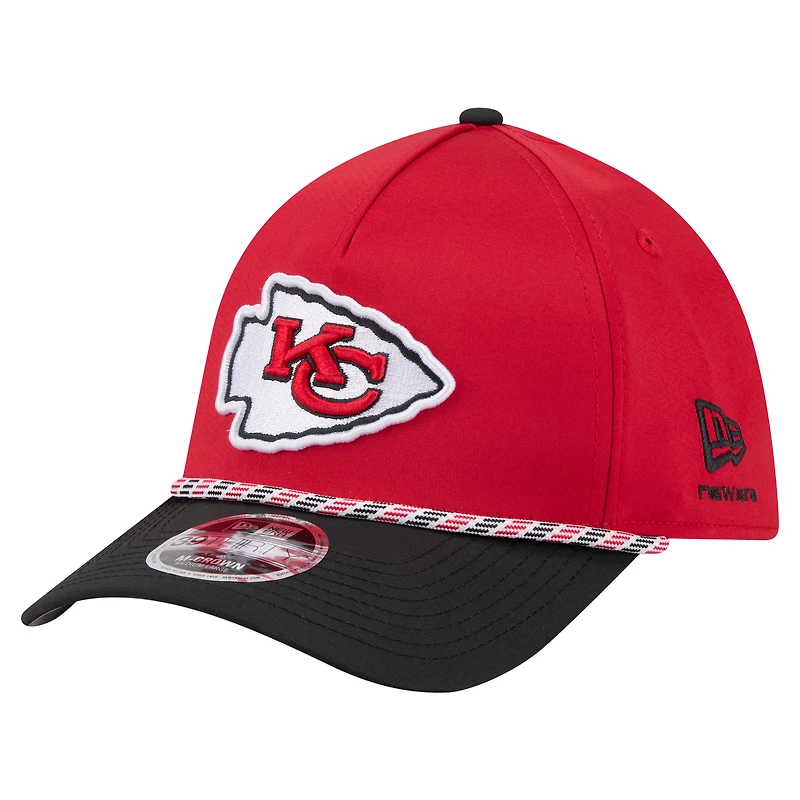 Men's Red/Black Kansas City Chiefs Rope M-Crown A-Frame 39THIRTY Flex Hat
