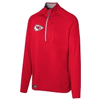 Haut à quart de zip rouge pour hommes des Chiefs Kansas City Grind Iron