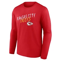 T-shirt à manches longues rouge Kansas City Chiefs Hustle pour homme