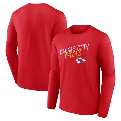 T-shirt à manches longues rouge Kansas City Chiefs Hustle pour homme