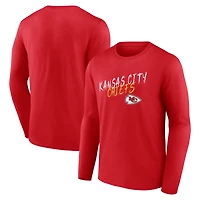 T-shirt à manches longues rouge Kansas City Chiefs Hustle pour homme