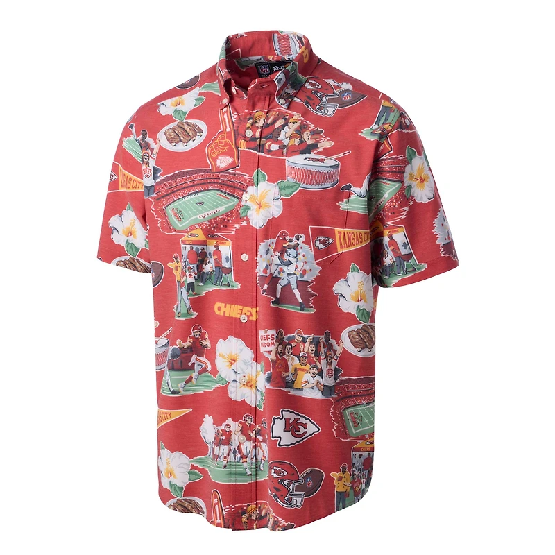 Chemise boutonnée panoramique rouge Kansas City Chiefs de Reyn Spooner pour homme