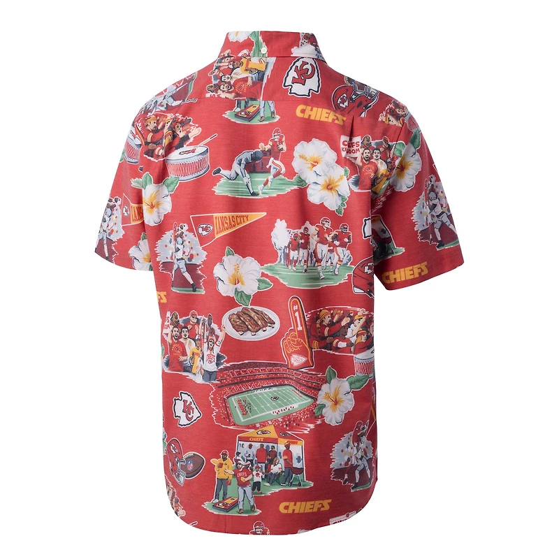 Chemise boutonnée panoramique rouge Kansas City Chiefs de Reyn Spooner pour homme