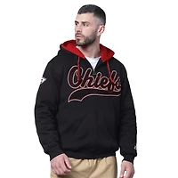 Sweat à capuche zippé double Big Shot Starter Black pour homme des Kansas City Chiefs