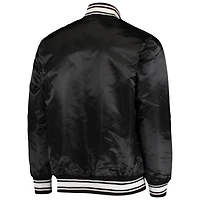 Men's Starter Black Kansas City Chiefs Locker Room Satin Varsity Full-Snap Jacket