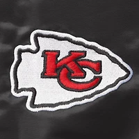 Men's Starter Black Kansas City Chiefs Locker Room Satin Varsity Full-Snap Jacket