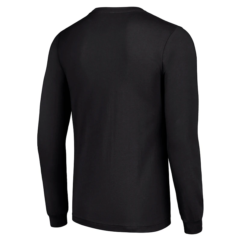 T-shirt à manches longues noir pour homme avec logo de l'équipe des Kansas City Chiefs