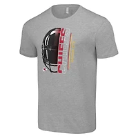 T-shirt gris chiné pour homme avec logo demi-casque des Kansas City Chiefs