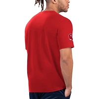 T-shirt de la ligne d'arrivée des Chiefs Kansas City Starter rouge/or pour hommes