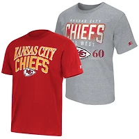 Men's Starter  Red/Gray Kansas City Chiefs Two-Pack Logo T-Shirt Set