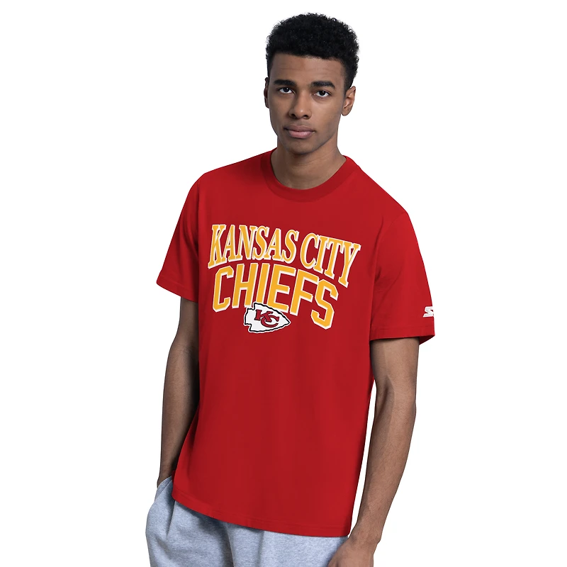 Lot de deux t-shirts à logo Kansas City Chiefs, rouge et gris, la marque Starter, pour homme.