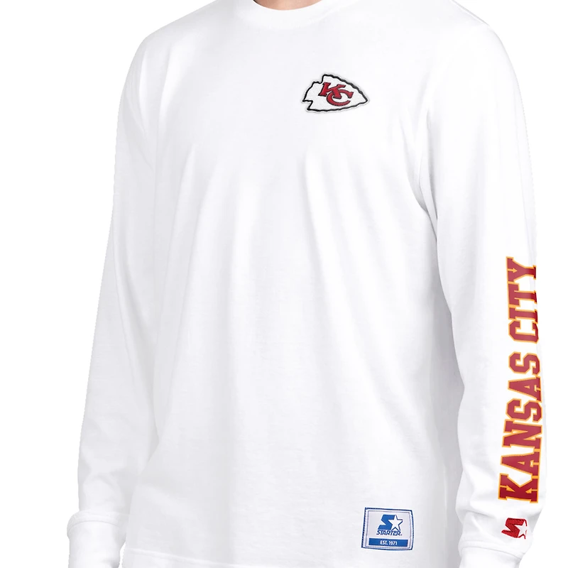 Pack de t-shirts à manches courtes et longues Starter rouges blancs Kansas City Chiefs pour hommes