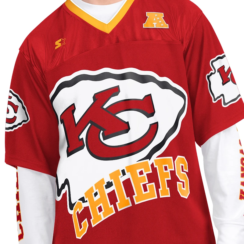 Pack de t-shirts à manches courtes et longues Starter rouges blancs Kansas City Chiefs pour hommes