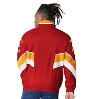 Veste universitaire en satin rouge pour homme des Chiefs de Kansas City