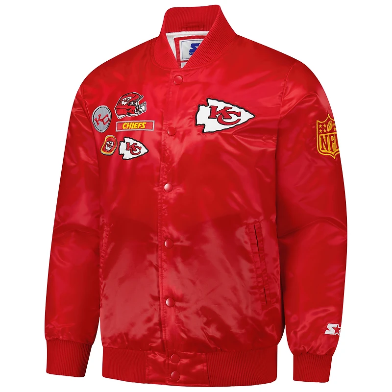 Veste universitaire exclusive en satin rouge Starter Kansas City Chiefs pour homme