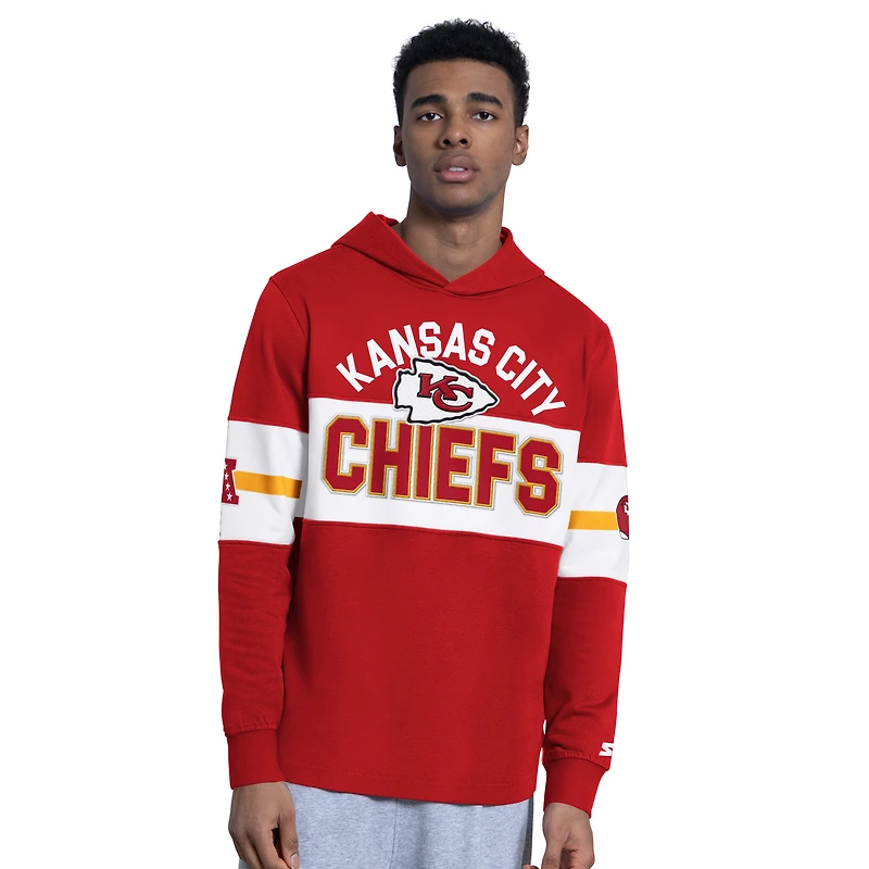 Men's Starter  Red Kansas City Chiefs Fullback Jersey Hoodie