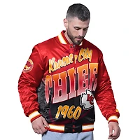 Veste rouge à boutons-pression pour homme des Kansas City Chiefs Pass Rush Varsity