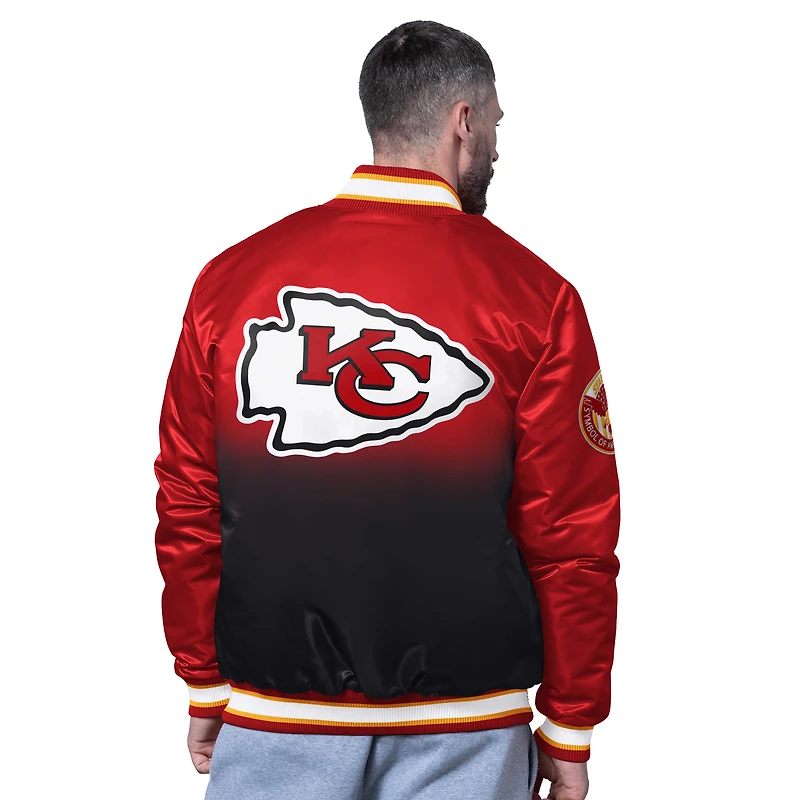 Veste rouge à boutons-pression pour homme des Kansas City Chiefs Pass Rush Varsity