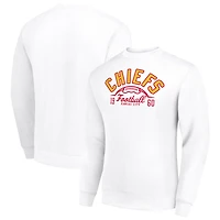Sweat-shirt à capuche en polaire tri-blend blanc pour homme, motif demi-balle, des Kansas City Chiefs