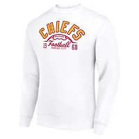 Sweat-shirt à capuche en polaire tri-blend blanc pour homme, motif demi-balle, des Kansas City Chiefs